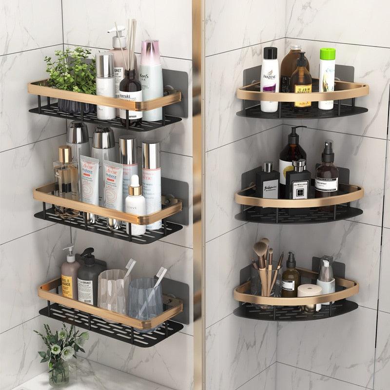 Aluminium Corner Bathroom Shelf